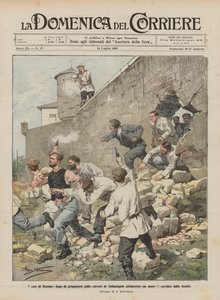 Os casos da Rússia, fuga de prisioneiros das cadeias de Sevastopol através de uma parede rasgada por bombas