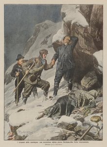 Os dramas da montanha, uma subida alpina perto de Bardonecchia terminou tragicamente de Achille Beltrame