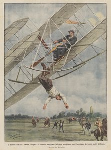 Os dramas do ar, Orville Wright e o tenente americano Selfridge colidem com o avião
