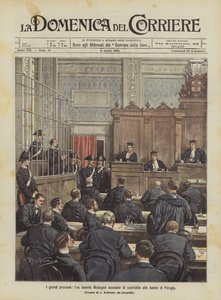 Os grandes julgamentos, tenente Modugno, acusado de uxoricide no Assizes de Perugia