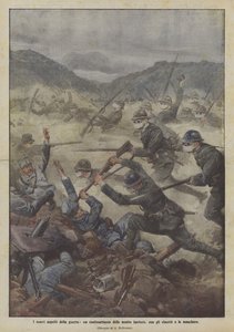 Os novos aspectos da guerra, um contra-ataque da nossa infantaria, com capacetes e máscaras
