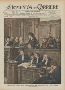 Os famosos julgamentos, Mrs. Steinheil antes dos Assizes de Paris, acusados de matar