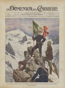 O duque de Abruzzi conquista primeiro, no dia 5 de agosto, um pico que se acredita inacessível ao Mont Blanc