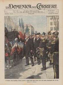 O Presidente da República Francesa concede a insígnia do legionário a um herói morto