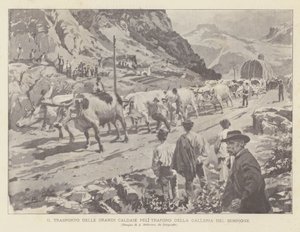 Transporte de caldeiras grandes Pel Túnel da Galeria Simplon