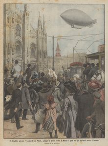 O dirigível privado de Leonardo da Vinci chegou pela primeira vez a Milão e pediu aplausos sobre o Duomo