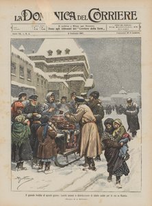 O grande frio destes dias, queima de fogos e distribuição de bebidas quentes pelas ruas da Rússia