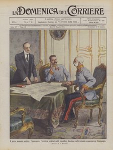 O grave momento político, o imperador, o arquiduque hereditário e o chanceler argumentam
