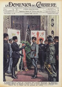 O ministro Galeazzo Ciano, já comandante da gloriosa Squadriglia La Disperata, volta