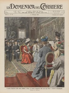O primeiro Congresso das mulheres italianas em Roma, a sessão inaugural no salão do Orazi