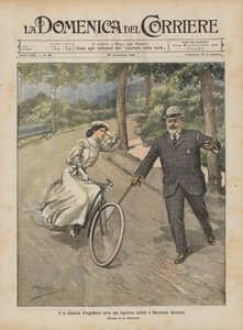 Rei Eduardo da Inglaterra salva um jovem ciclista em Marienbad (Bohemia)