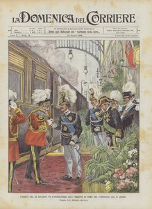 Chegada do rei Eduardo VII da Inglaterra na estação de Roma na tarde de 27 de abril