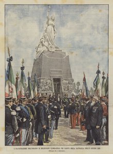 A inauguração do Dell&39;Ossario di Melegnano (Lombardia) para os mortos na batalha de 8 de junho de 1859