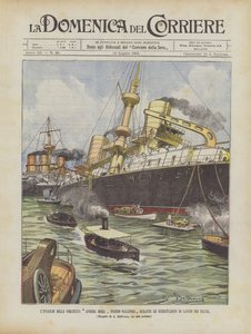 A batalha do blindado Andrea Doria em Gallipoli, durante os exercícios de lançamento de torpedos