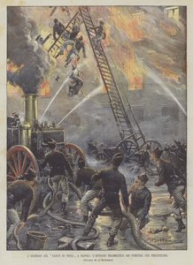 O incêndio do banco Pieta em Nápoles, Episódio Dramático de Bombeiros Apressando-se