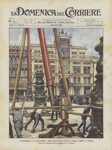 O levantamento e localização de novas antenas na Piazza S Marco, em Veneza