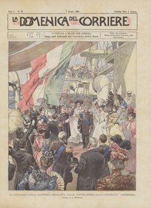 A entrega da bandeira concedida pelas mulheres da Sardenha para a Sardenha blindada