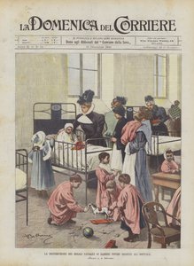 A distribuição de presentes de Natal para crianças pobres no hospital