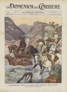 A guerra anglo-boer, emboscada em quem caiu sobre a travessia inglesa um ford bosquímano-kop de Achille Beltrame