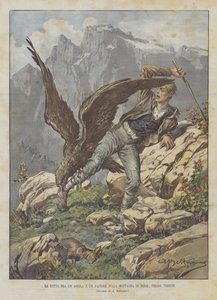 A luta entre uma águia e um pastor na montanha de Zerie, Trieste