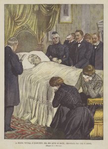 Rainha Victoria Inglaterra Em Seu Leito De Morte, Rodeado De Filhos E Nepots