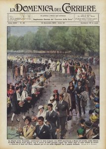 A festa de Nuzialita, celebrada em toda a Lazio com 2620 casamentos, em Roma, se realizada de Achille Beltrame