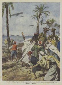 O italiano Tripolitania, os primeiros vôos de aviões militares para Tripoli entre as profundezas