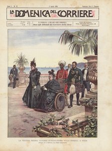 A velha rainha Victoria da Inglaterra na Riviera, em Nice