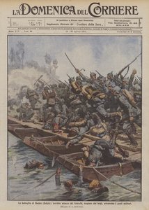 A batalha de Haelen (Bélgica), um terrível ataque dos alemães, rejeitado pelos belgas, através de pontes militares