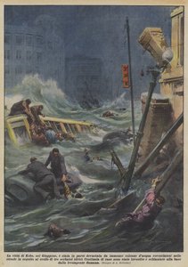 A cidade de Kobe, no Japão, foi parcialmente devastada por enormes colunas de água invertidas