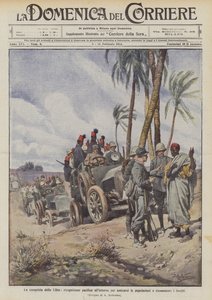 A conquista da Líbia, um reconhecimento pacífico por dentro para atrair as pessoas interessadas e reconhecer lugares de Achille Beltrame