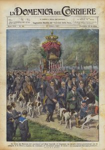 A festa do Santo Padroeiro dos caçadores no Castelo Real de Stupinigi de Achille Beltrame