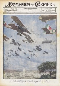 O grande show aéreo para a celebração da Marcha sobre Roma, duzentos e setenta