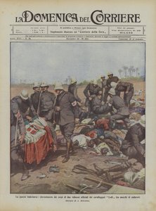 A guerra italiano-turca, a descoberta dos corpos de dois valentes oficiais da cavalaria de Lodi entre os dois