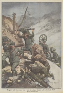 A guerra nos topos nevados, como os pedaços de montanha, alcançam as posições mais difíceis
