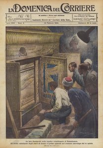 A luz finalmente na escuridão trimillenary de Tutankamen de Achille Beltrame