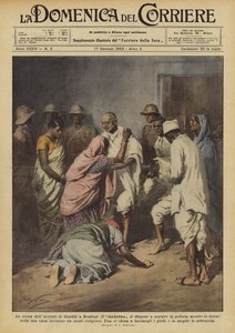 A cena da prisão de Gandhi em Bombaim