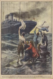 A tragédia de seis americanos, à deriva no oceano, nos restos de um hidroavião de Achille Beltrame