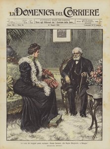 A visita do maior poeta nacional, Giosue Carducci, a Regina Margherita, em Bolonha