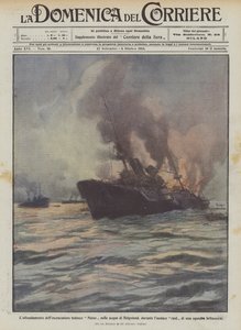 O naufrágio do cruzador alemão Mainz nas águas de Heligoland, durante o raid extenuante