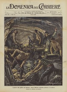 A abertura do túnel Simplon, ataque do último diafragma perfurado em 24 de fevereiro