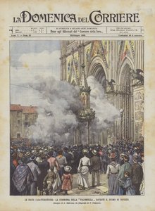 Festa Característica, A Cerimônia Palombella Na Frente Da Catedral De Orvieto