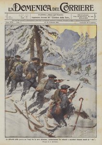 As dificuldades da guerra nos Vosges entre a neve alta, briga entre alemães