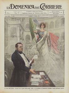 As festas da pátria, Cavour tem a visão da grande Itália e a proclama no Parlamento
