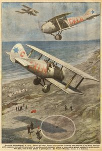A notícia da aviação, o golfe jogado pelo céu