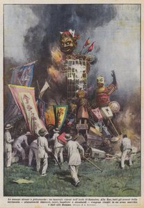 Os estranhos e pitorescos costumes, um funeral chinês na ilha de Sumatra