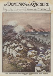 Linfelice austríaca tentativa de retomar a ilha de Pelagosa, os atacantes rejeitados por
