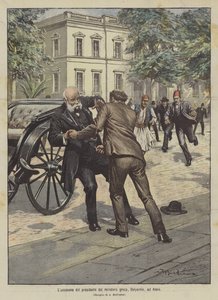 O assassinato do ministro grego, Delyannis, em Atenas