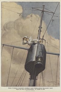 Enquanto o inimigo está se escondendo ou solapando, navios italianos navegam livremente pelos mares de Achille Beltrame