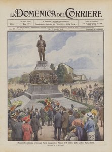 Monumento nacional a Giuseppe Verdi, inaugurado em Milão no dia 10 de outubro pelo escultor Enrico Butti